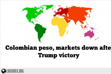 Colombian peso, markets down after Trump victory