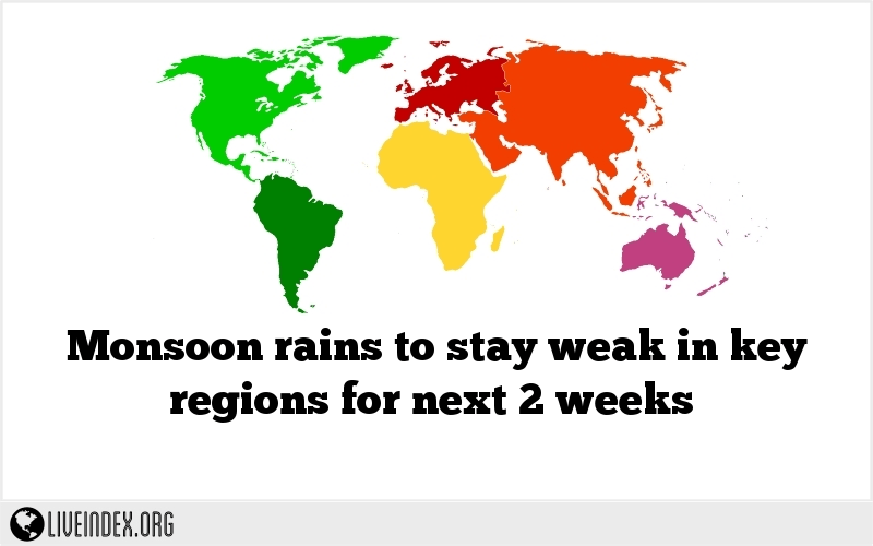 Monsoon rains to stay weak in key regions for next 2 weeks