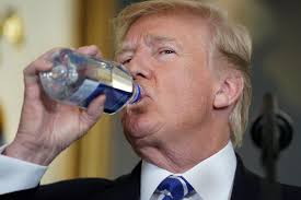 In post-Asia trip speech, Trump makes news … with water